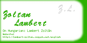 zoltan lambert business card
