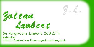 zoltan lambert business card